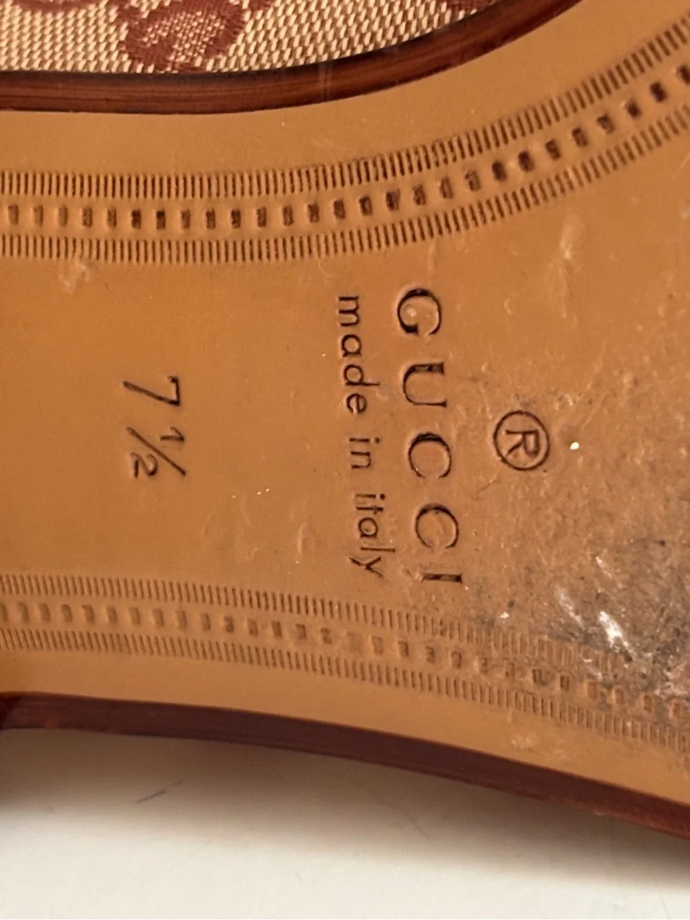 Gucci Men’s Beige/Brown GG Canvas Horsebit Loafers US 8 Authentic